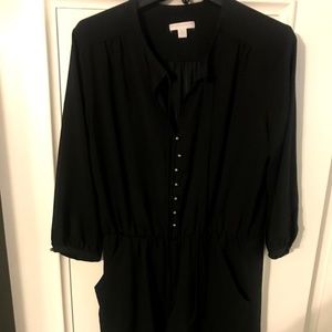3/4 Sleeve Black Romper